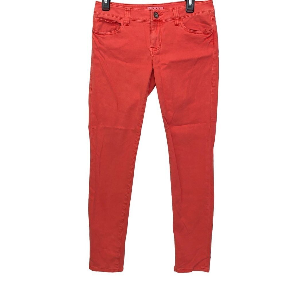 CABI SKINNY PANTS LOBSTER/CORAL JEANS‎ size 4